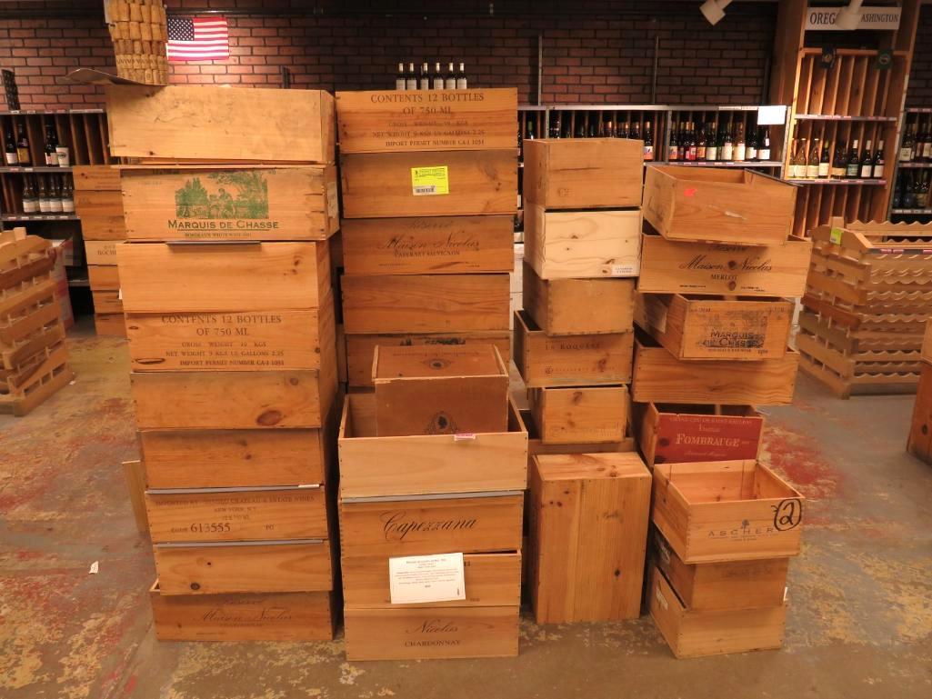 (48+/-) Wood Line Crates