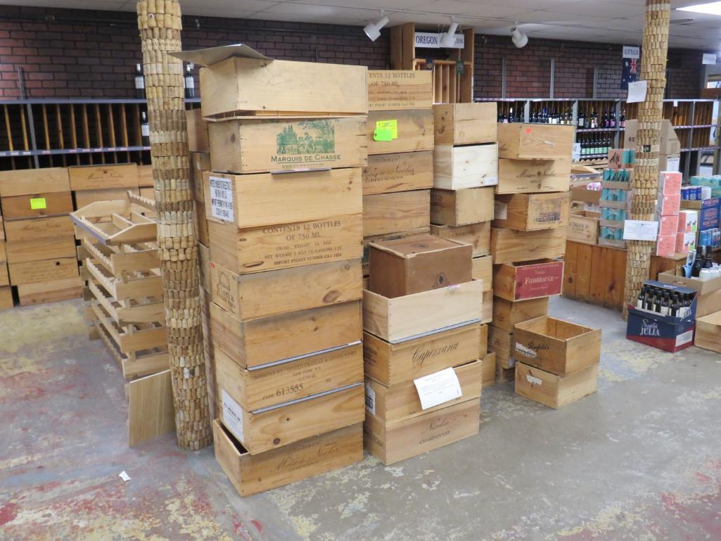 (48+/-) Wood Line Crates