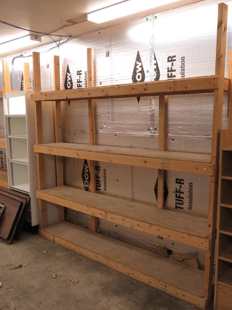 (3) Shop Made Wood Shelf Units