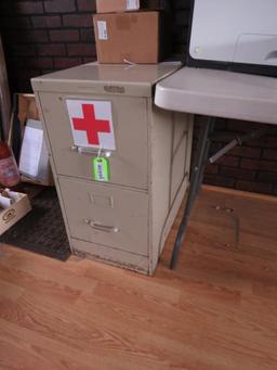 2-Drawer Filing Cabinet w/ First Aid Supplies