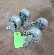 Set of (4) 3" Steel Casters