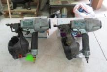 (2) Hitachi NV65AH 2.5" Pneumatic Coil Nailers