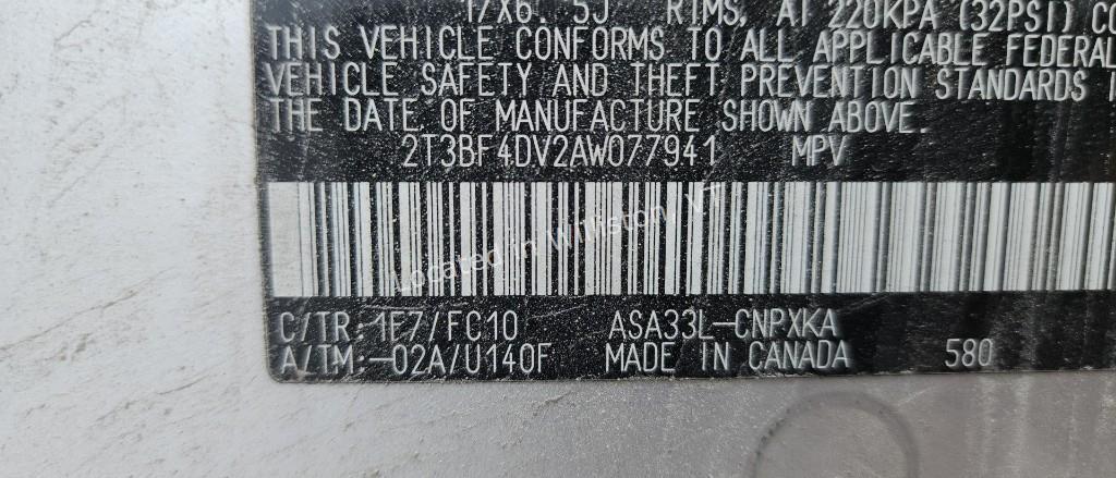 2010 Toyota RAV4 Base I4, 2.5L
