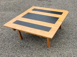 Tiger Maple/ Granite Mid - Century Modern Coffee Table