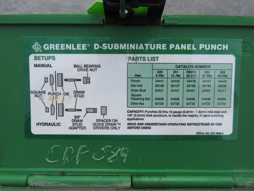 Greenlee Model RS232 25-Pin Panel Punch