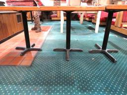 (3) Wood & Pedestal Base 4-Top Tables