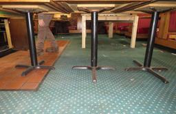 (3) Wood & Pedestal Base 4-Top Tables
