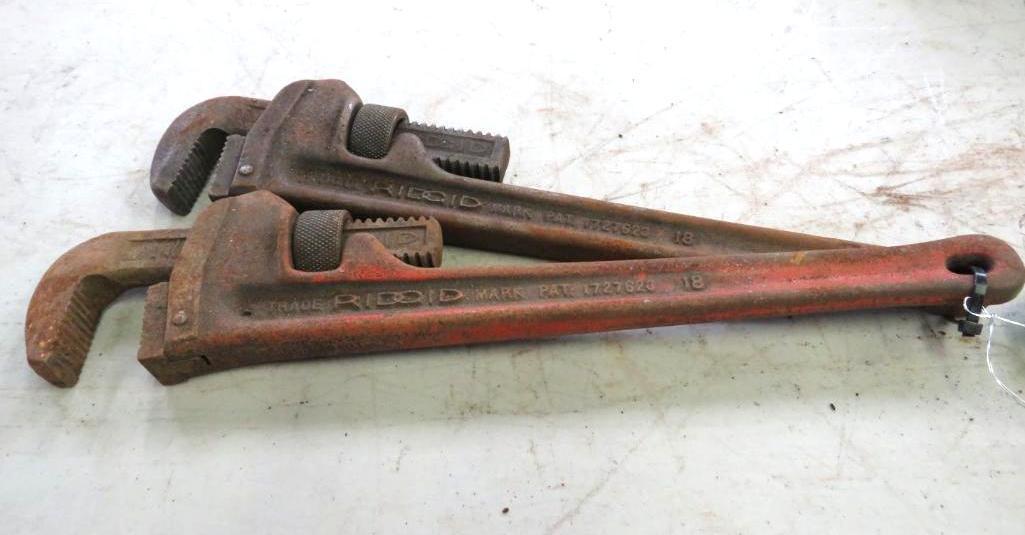 (2) 18" Ridgid Pipe Wrenches