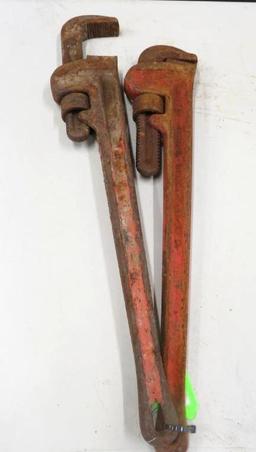 (2) 24" Heavy-Duty Ridgid Pipe Wrenches