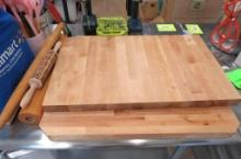 (2) Unfinished Butcher Block Style Cutting Boards