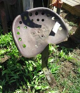 Antique Steel Implement Seat