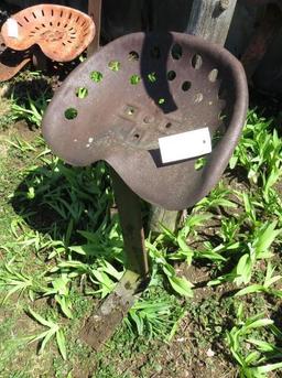 Antique Steel Implement Seat