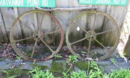 Pair Of Iron Tractor Wheels
