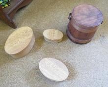(4) Cupboard Wooden Containers