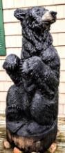 Standing Black Bear Wooden Chainsaw Carving
