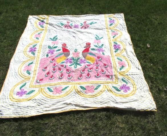 Chenille Double Peacock Bed Spread