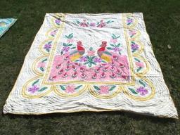 Chenille Double Peacock Bed Spread