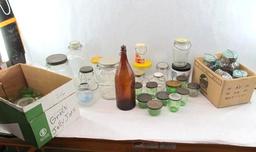 (3) Boxes Vintage Food Jars, Jelly Jars, etc