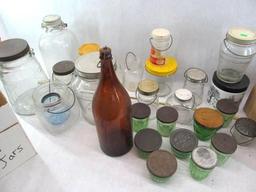 (3) Boxes Vintage Food Jars, Jelly Jars, etc