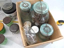 (3) Boxes Vintage Food Jars, Jelly Jars, etc