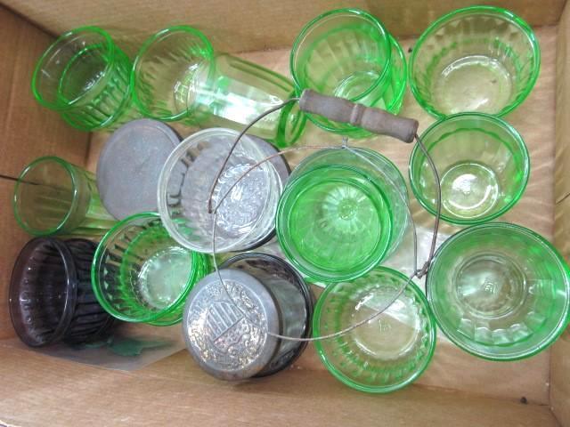 (3) Boxes Vintage Food Jars, Jelly Jars, etc