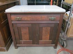Marble Top Walnut Commode