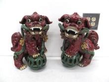 Pair of 16 Foo Dog Statues
