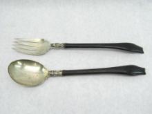 Whiting Sterling & Teak Salad Set