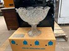 Large Pressed Glass Punch Bowl