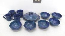 Handmade Purple Pottery Plates & Bowls