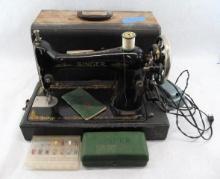 Cased Singer Model 201-2 Sewing Machine