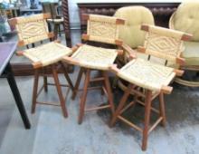 (3) Vintage Swivel Stools