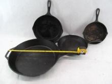 (4) Cast Iron Pans