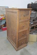 4-Drawer Antique Oak File Cabinet