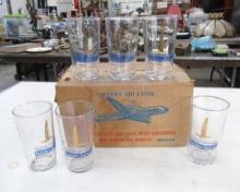 (6) Eastern Airlines Golden Falcon Glasses