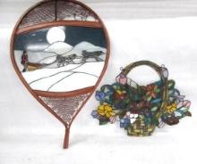 Stained Glass Dogteam Snowshoe & Floral