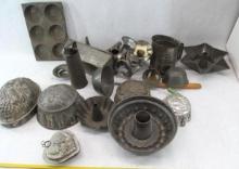 Asst. Antique Tin Molds, etc