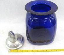 Cobalt Blue Jar w/Pewter Lid