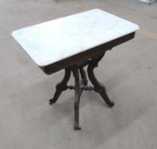Victorian Marble Top Walnut Stand