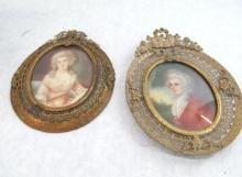 (2) Oval 19th C Miniature Portraits