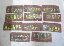(11) 1927 Vermont License Plates