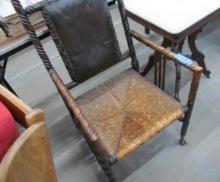 Victorian Arm Chair w/ Glass Ball Feet