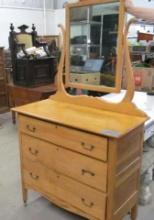 Maple 3-Drawer Chest w/ Mirror