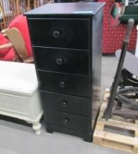 5-Drawer Black Chest