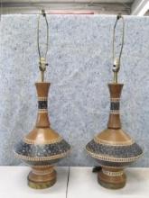 Pair of 1960 Mid Century Table Lamps by Fortune Lamp Co