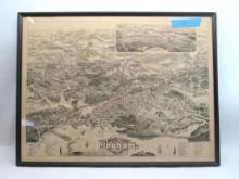 1885 Hingham Massachusetts Birds Eye View
