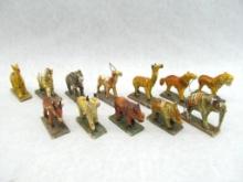 (12) Carved & Painted Southeast Asian Animals