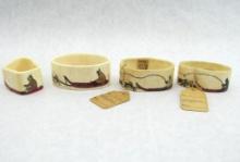 (4) Grenfell Industries Bone Napkin Rings