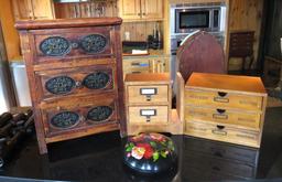 (4) Wooden Decorative Storage Boxes