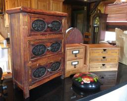 (4) Wooden Decorative Storage Boxes